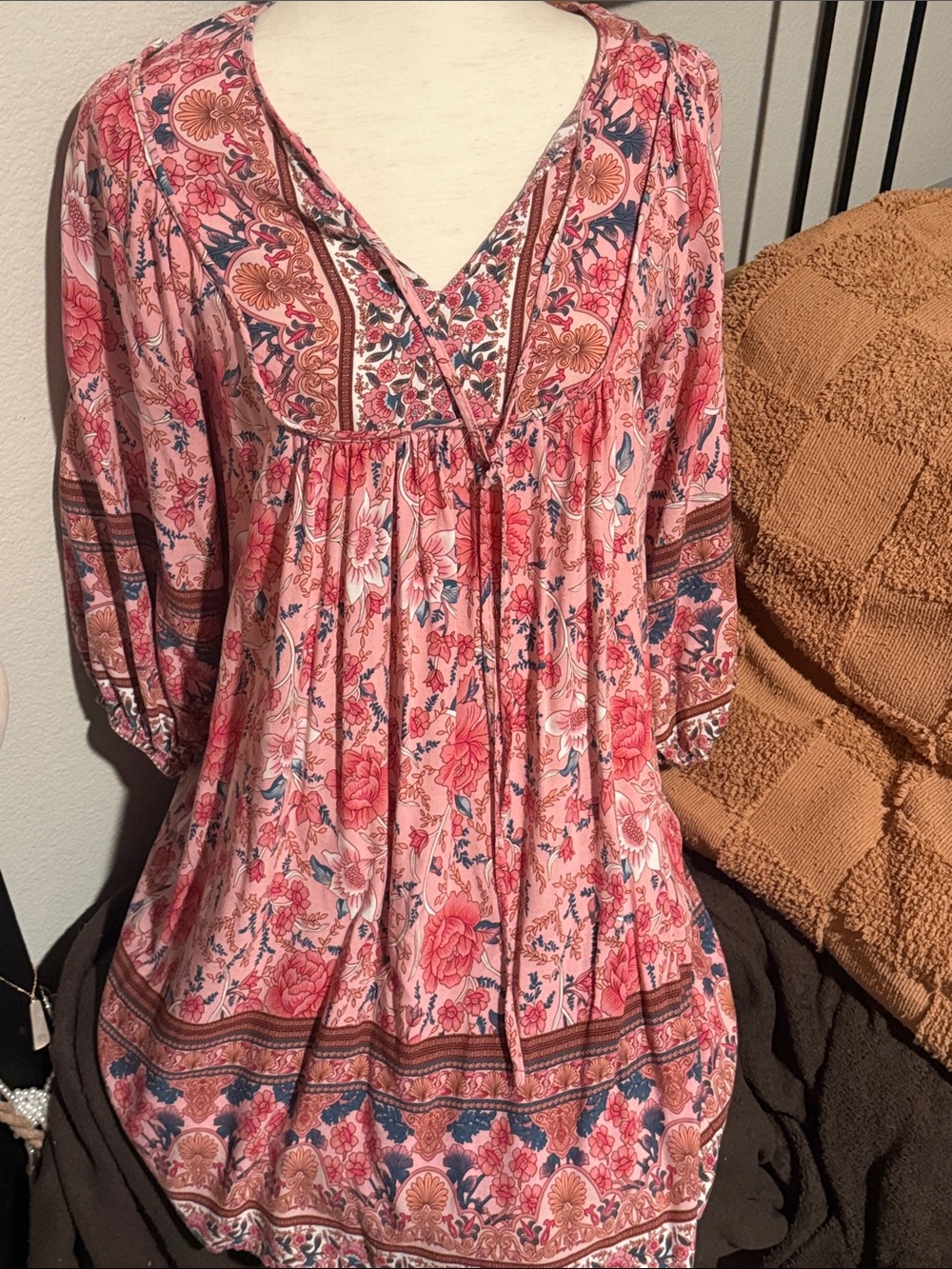 Gypsy Hippy Boho Pink Dress Size medium